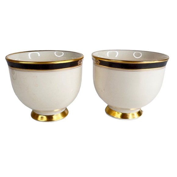 Lenox Hancock Tea Cup And Saucer Set of 2 Presidential Collection NEW Ivory Foot - Picture 3 of 9